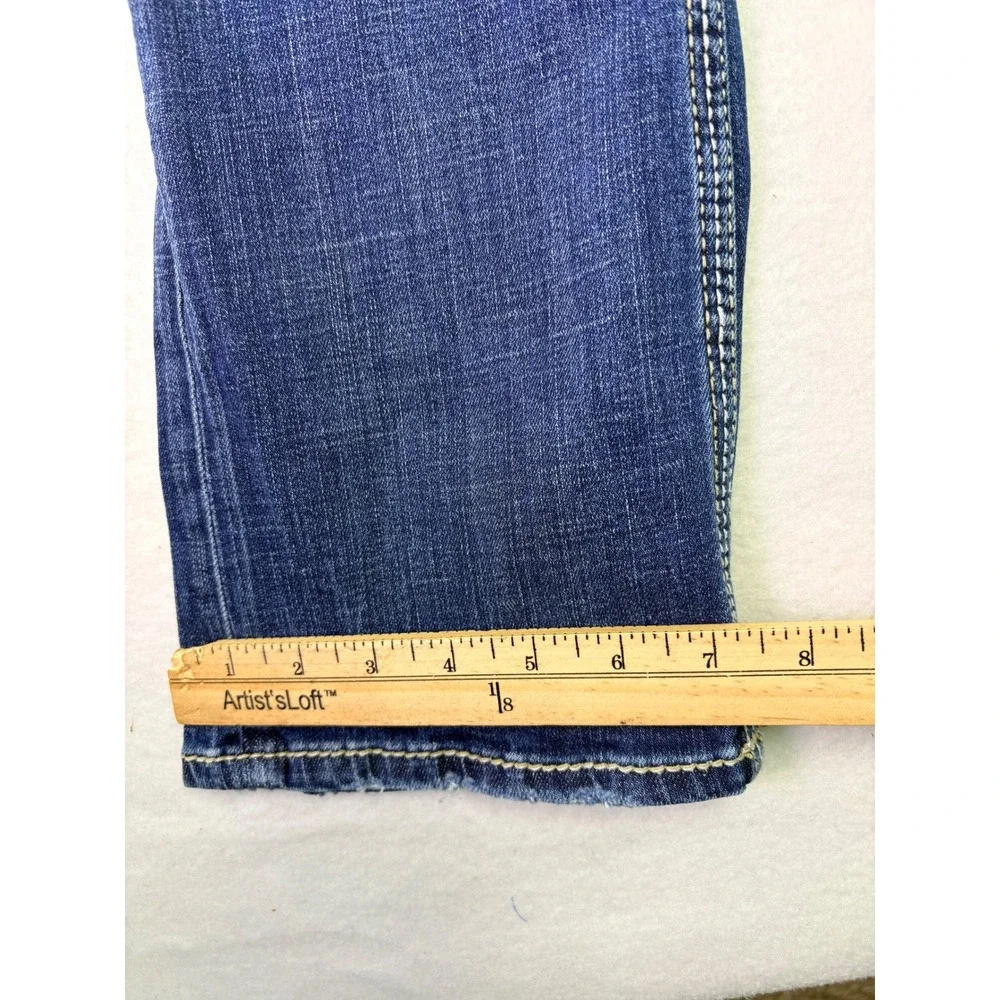 BKE Aiden Straight Leg Jeans Mens 27x30 Blue Medium Wash Contrast Stitch